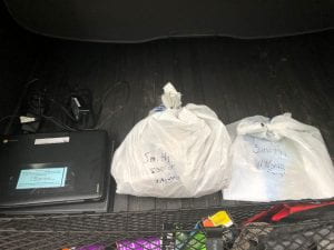 picture of plastic bags in trunk